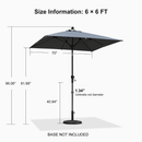 PURPLE LEAF Crank and Tilt Table Umbrella Outdoor Patio Market Umbrella with Visible Hand Crank System