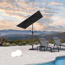 PURPLE LEAF Crank and Tilt Table Umbrella Outdoor Patio Market Umbrella with Visible Hand Crank System