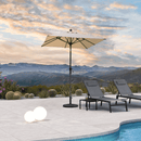 PURPLE LEAF Crank and Tilt Table Umbrella Outdoor Patio Market Umbrella with Visible Hand Crank System