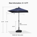 PURPLE LEAF Crank and Tilt Table Umbrella Outdoor Patio Market Umbrella with Visible Hand Crank System