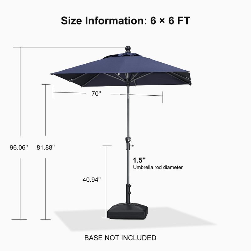 PURPLE LEAF Crank and Tilt Table Umbrella Outdoor Patio Market Umbrella with Visible Hand Crank System