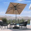 Clearance - PURPLE LEAF OPEN BOX Crank and Tilt Outdoor Patio Market Umbrella with Visible Hand Crank System