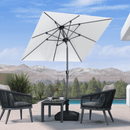 Clearance - PURPLE LEAF OPEN BOX Crank and Tilt Outdoor Patio Market Umbrella with Visible Hand Crank System