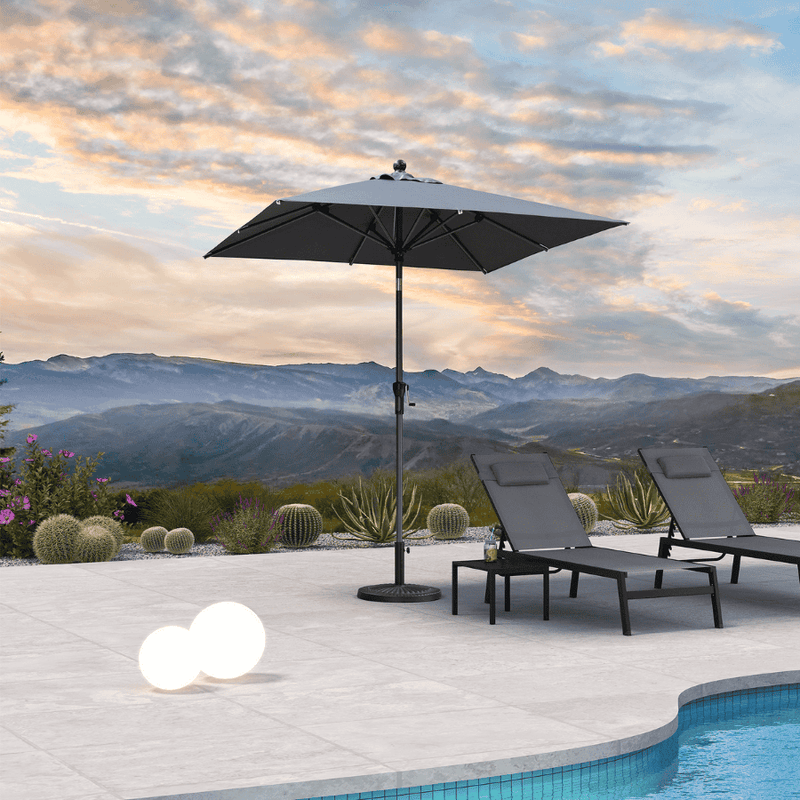 PURPLE LEAF Crank and Tilt Table Umbrella Outdoor Patio Market Umbrella with Visible Hand Crank System