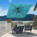 Clearance - PURPLE LEAF OPEN BOX Crank and Tilt Outdoor Patio Market Umbrella with Visible Hand Crank System