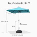 PURPLE LEAF Crank and Tilt Table Umbrella Outdoor Patio Market Umbrella with Visible Hand Crank System