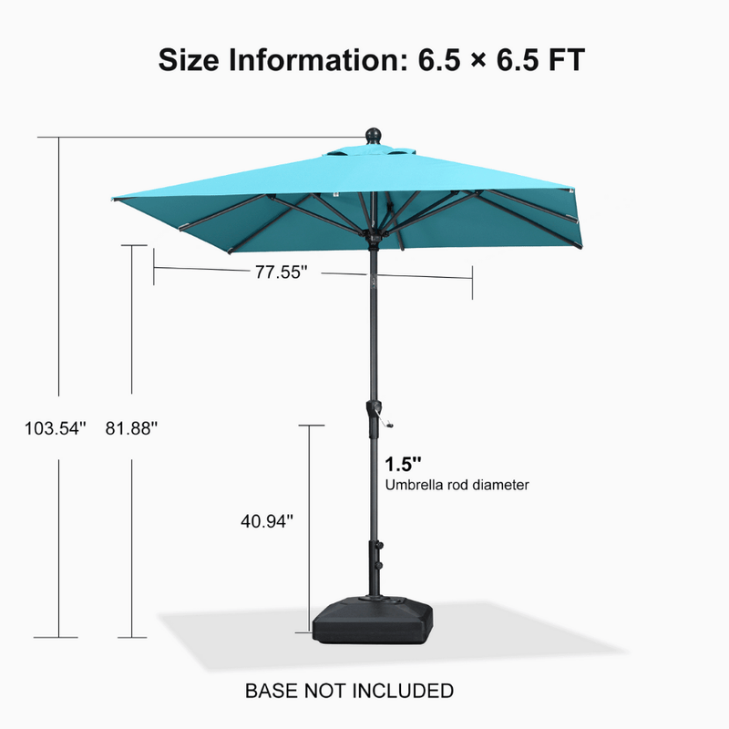 PURPLE LEAF Crank and Tilt Table Umbrella Outdoor Patio Market Umbrella with Visible Hand Crank System