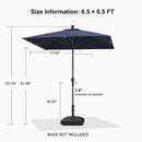 PURPLE LEAF Crank and Tilt Table Umbrella Outdoor Patio Market Umbrella with Visible Hand Crank System