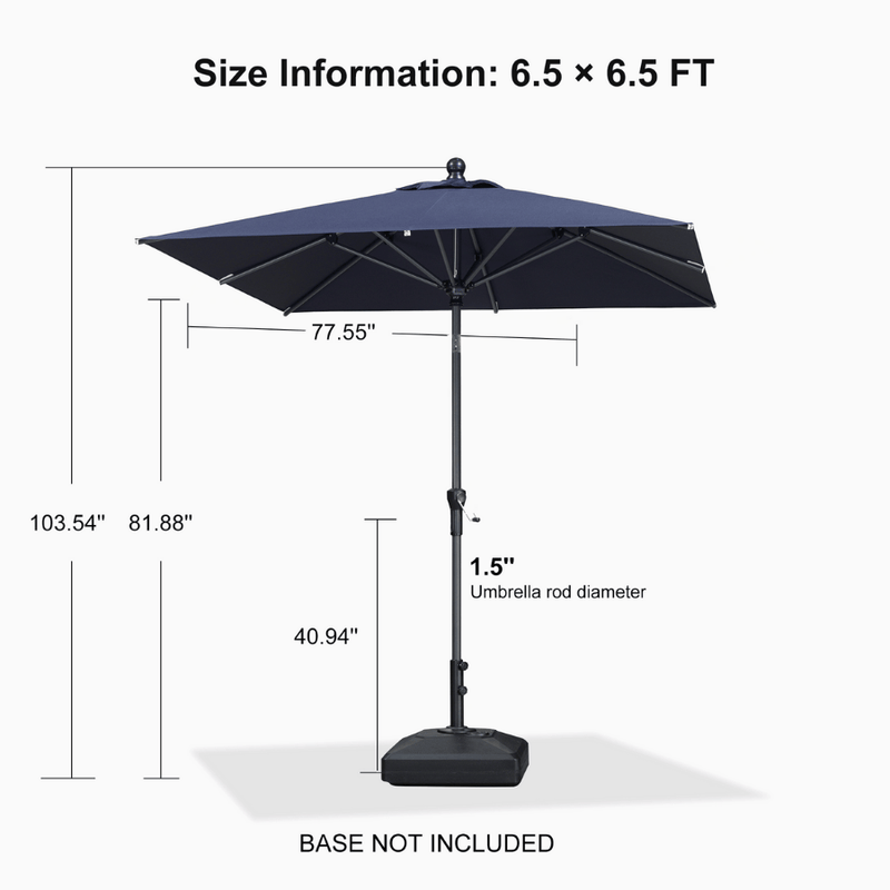 PURPLE LEAF Crank and Tilt Table Umbrella Outdoor Patio Market Umbrella with Visible Hand Crank System