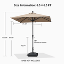PURPLE LEAF Crank and Tilt Table Umbrella Outdoor Patio Market Umbrella with Visible Hand Crank System