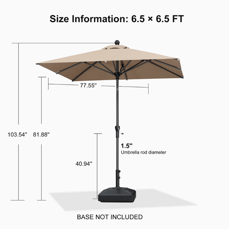 PURPLE LEAF Crank and Tilt Table Umbrella Outdoor Patio Market Umbrella with Visible Hand Crank System