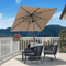 PURPLE LEAF Crank and Tilt Table Umbrella Outdoor Patio Market Umbrella with Visible Hand Crank System