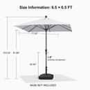 PURPLE LEAF Crank and Tilt Table Umbrella Outdoor Patio Market Umbrella with Visible Hand Crank System