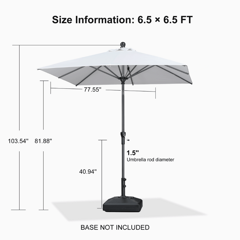 PURPLE LEAF Crank and Tilt Table Umbrella Outdoor Patio Market Umbrella with Visible Hand Crank System