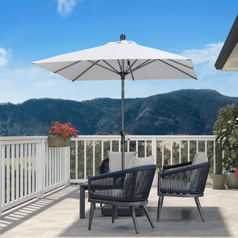 PURPLE LEAF Crank and Tilt Table Umbrella Outdoor Patio Market Umbrella with Visible Hand Crank System
