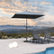 PURPLE LEAF Crank and Tilt Table Umbrella Outdoor Patio Market Umbrella with Visible Hand Crank System