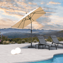 PURPLE LEAF Crank and Tilt Table Umbrella Outdoor Patio Market Umbrella with Visible Hand Crank System