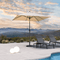 PURPLE LEAF Crank and Tilt Table Umbrella Outdoor Patio Market Umbrella with Visible Hand Crank System
