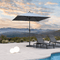 PURPLE LEAF Crank and Tilt Table Umbrella Outdoor Patio Market Umbrella with Visible Hand Crank System