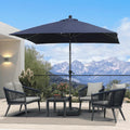 PURPLE LEAF Porch Table Umbrella with Crank and Tilt, Market Patio Umbrella