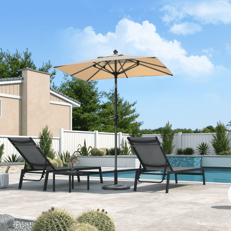 PURPLE LEAF Crank and Tilt Table Umbrella Outdoor Patio Market Umbrella with Visible Hand Crank System