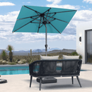 Clearance - PURPLE LEAF OPEN BOX Crank and Tilt Outdoor Patio Market Umbrella with Visible Hand Crank System