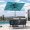 PURPLE LEAF Crank and Tilt Table Umbrella Outdoor Patio Market Umbrella with Visible Hand Crank System