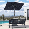 PURPLE LEAF Crank and Tilt Table Umbrella Outdoor Patio Market Umbrella with Visible Hand Crank System