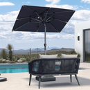 PURPLE LEAF Crank and Tilt Table Umbrella Outdoor Patio Market Umbrella with Visible Hand Crank System