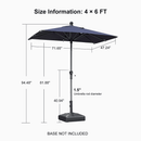 Clearance - PURPLE LEAF OPEN BOX Crank and Tilt Outdoor Patio Market Umbrella with Visible Hand Crank System