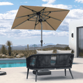 Clearance - PURPLE LEAF OPEN BOX Crank and Tilt Outdoor Patio Market Umbrella with Visible Hand Crank System