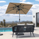 Clearance - PURPLE LEAF OPEN BOX Crank and Tilt Outdoor Patio Market Umbrella with Visible Hand Crank System