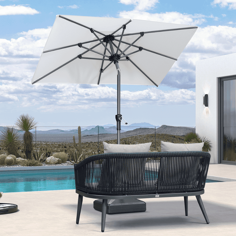 PURPLE LEAF Crank and Tilt Table Umbrella Outdoor Patio Market Umbrella with Visible Hand Crank System