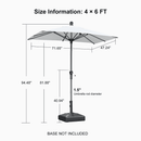 PURPLE LEAF Crank and Tilt Table Umbrella Outdoor Patio Market Umbrella with Visible Hand Crank System