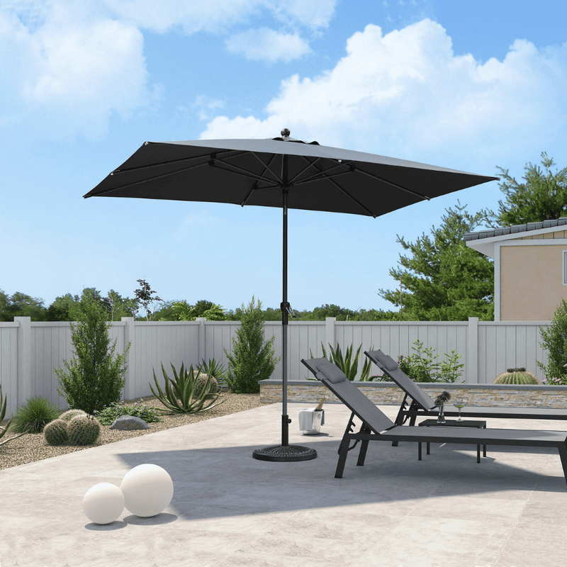 PURPLE LEAF Crank and Tilt Table Umbrella Outdoor Patio Market Umbrella with Visible Hand Crank System
