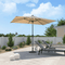 PURPLE LEAF Crank and Tilt Table Umbrella Outdoor Patio Market Umbrella with Visible Hand Crank System