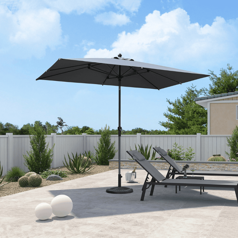 PURPLE LEAF Crank and Tilt Table Umbrella Outdoor Patio Market Umbrella with Visible Hand Crank System