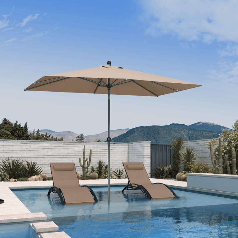 PURPLE LEAF Crank and Tilt Table Umbrella Outdoor Patio Market Umbrella with Visible Hand Crank System