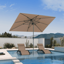 Clearance - PURPLE LEAF OPEN BOX Crank and Tilt Outdoor Patio Market Umbrella with Visible Hand Crank System