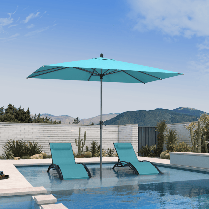 PURPLE LEAF Crank and Tilt Table Umbrella Outdoor Patio Market Umbrella with Visible Hand Crank System