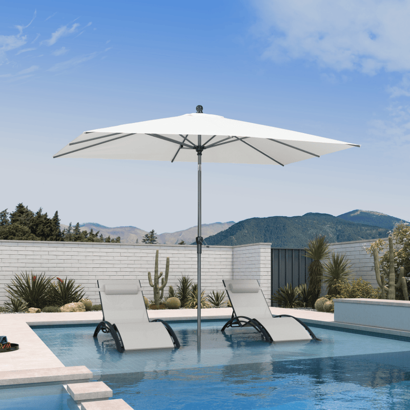 PURPLE LEAF Crank and Tilt Table Umbrella Outdoor Patio Market Umbrella with Visible Hand Crank System