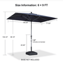 Clearance - PURPLE LEAF OPEN BOX Crank and Tilt Outdoor Patio Market Umbrella with Visible Hand Crank System
