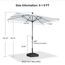 Clearance - PURPLE LEAF OPEN BOX Crank and Tilt Outdoor Patio Market Umbrella with Visible Hand Crank System