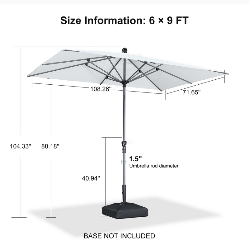 PURPLE LEAF Crank and Tilt Table Umbrella Outdoor Patio Market Umbrella with Visible Hand Crank System