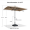 PURPLE LEAF Crank and Tilt Table Umbrella Outdoor Patio Market Umbrella with Visible Hand Crank System