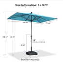 Clearance - PURPLE LEAF OPEN BOX Crank and Tilt Outdoor Patio Market Umbrella with Visible Hand Crank System