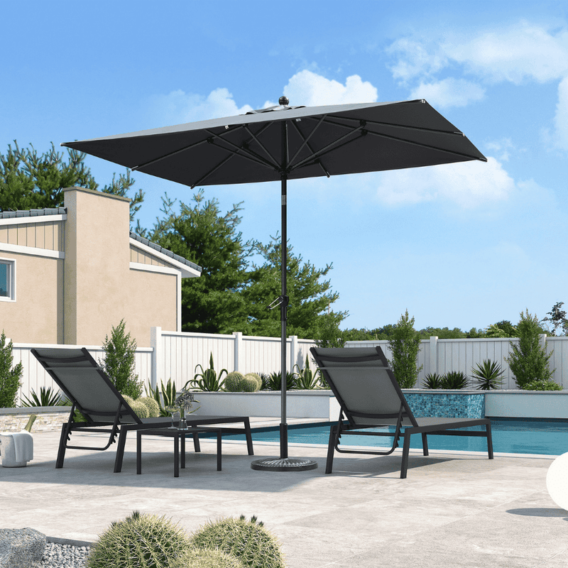 PURPLE LEAF Crank and Tilt Table Umbrella Outdoor Patio Market Umbrella with Visible Hand Crank System