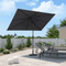 PURPLE LEAF Crank and Tilt Table Umbrella Outdoor Patio Market Umbrella with Visible Hand Crank System