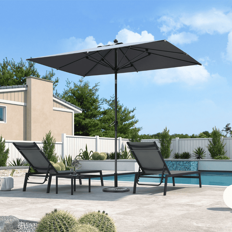 PURPLE LEAF Crank and Tilt Table Umbrella Outdoor Patio Market Umbrella with Visible Hand Crank System