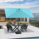 Clearance - PURPLE LEAF OPEN BOX Crank and Tilt Outdoor Patio Market Umbrella with Visible Hand Crank System